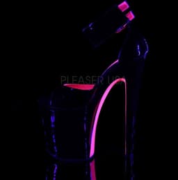 Pleaser - XTREME-875TT Sandaal met enkelband, Paaldans schoenen - Paaldans schoenen - 44 Shoes - Zwart/Roze — thumbnail 3