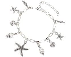 Enkelbandje Met Schelpen - Voetketting Armband - Zomerse Feestjes - Elegante Stijl - 27 cm - Gekleurd