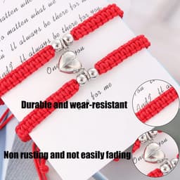 SPHProducts - Magneetarmband voor koppels - Wederzijdse aantrekkingskracht - Perfect cadeau voor hem of haar - Rood - Liefdesbedelarmbanden - Sieraden ... — thumbnail 2