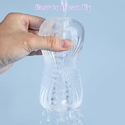 Daity Masturbator voor Mannen - Pocket Pussy & Masturbatiehuls, 3D Realistische Textuur, TPE Stroker met Spiraal Tunnel, Penis Trainer, Herbruikbaar Seksspeeltje voor Volwassenen (Transparant) — thumbnail 3