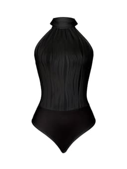 Body Dames – Elegante Zwarte Halter Body – Luxe Kwaliteits Bodysuit – Sexy Festival Look – Clubwear – Verfijnde Witte Lingerie Top – Stretch & Shaping – Lingerie Body Erotisch – Sexy Body – Bodystocking – Statement Piece – Maat XS/S, M, L, XL — thumbnail 4