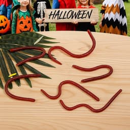 Pack van 10 Realistische Nepwormen voor Halloween en Grapjes — thumbnail 4