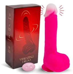 Rosebay Vibrerende Dildo met Afstandbediening 20 cm - Stotende Dildo - Dildo Vibrator - Dildo met Zuignap - Dildo Vibrator voor Vrouwen - Roze — thumbnail 1