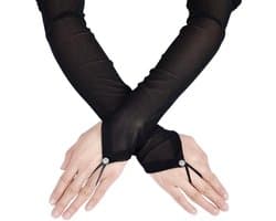 Dailygoods- Vingerloze Handschoenen - 53 cm Lange Transparante Handschoenen - Mesh Nethandschoenen - Glazen Strass - Elegant Design - Ademend Materiaal - Avondhandschoenen