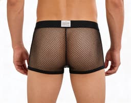 Transparante boxershort - Erotische heren ondergoed - Zwart - Visnet — thumbnail 3