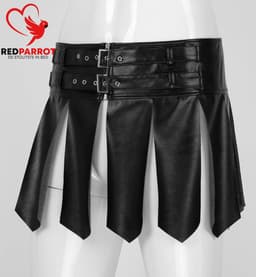Lederen mini rok heren - Erotische lingerie mannen - Losse flappen - Maat L, XL en XXL — thumbnail 4
