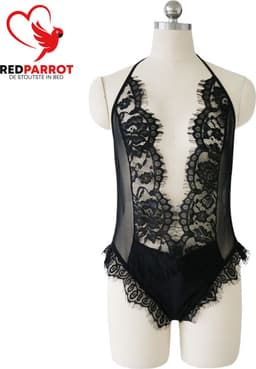 Lightning Black grote maten lingerie | Erotische lingerie plus size | Dames ondergoed | Diepe V hals | Grote maten | Plussize | Sexy | Erotisch | Nylon | Hoge kwaliteit — thumbnail 3
