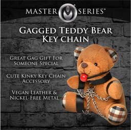 XR Brands AH118 - Gagged Teddy Bear Keychain - Brown — thumbnail 4