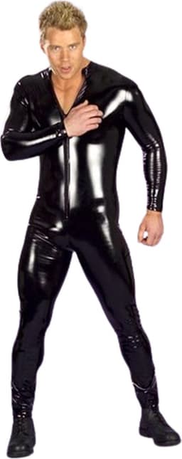 Wetlook bodysuit plus size - 3XL en 4XL - Latex - Jumpsuit lange mouw — thumbnail 1