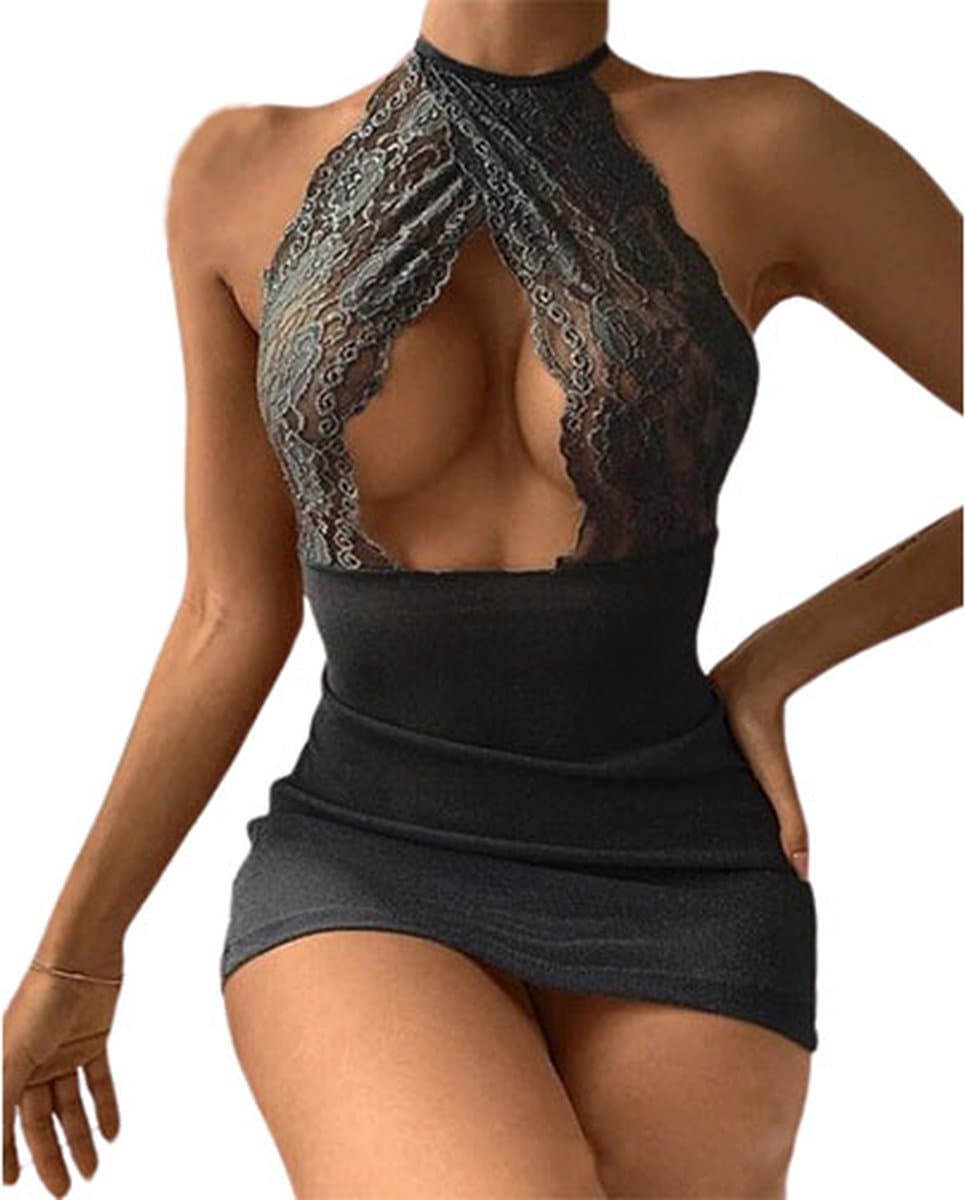 Erotische high-class jurk - Sexy jurk - Open decolleté - Mini rok — afbeelding 1