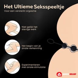 Quick Relief Anal Beads™ - Anale Kralen - Anaalketting - Sex Toys - Buttplug - Vaginale Ballen - Anale Speeltjes - Siliconen - 40 cm lengte - Zwart — thumbnail 4