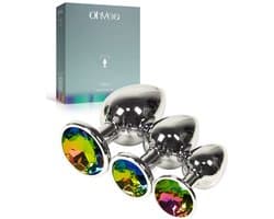 Metalen Buttplugs voor mannen en vrouwen - Buttplug Set 3-Delig - Anal & Butt Plug - Regenboog/ Multicolor