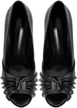 Dames Plateau Pumps met Hoge Hak en Knoopdetail - Peep Toe Avondschoen — thumbnail 4