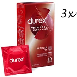 Durex Condooms – Thin Feel Ultra (Extra Dun) - 30 Stuks (3 x 10) – Discreet en Stevig Verpakt - Met Kwantumkorting — thumbnail 1