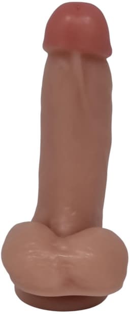 Sensationsdeluxe - Realistische Dildo met Balzak - 15 cm - Dildo met Zuignap - Beige - Sex speeltje voor Mannen Anaal - en voor Vrouwen en Man — thumbnail 5
