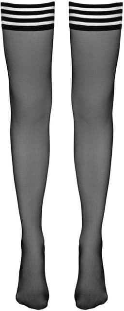 Cottelli Collection – Sensuele Kousen voor Gestreepte Look voor Ondeugende Uitstraling – Maat S - Zwart — thumbnail 2