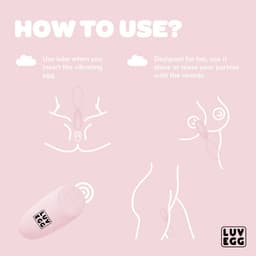 LUV EGG Vibrerend ei - Vibratie eitje met afstandsbediening (draadloos) - Koppeltoy - Roze — thumbnail 2