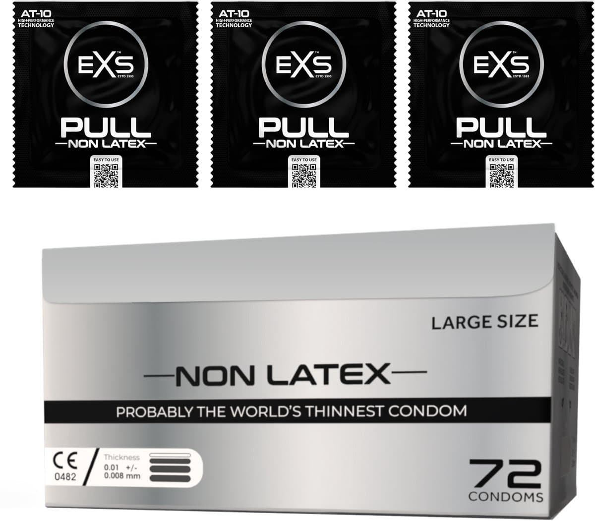 EXS Pull On Large - 72 latexvrije condooms met pull-on strip — afbeelding 1