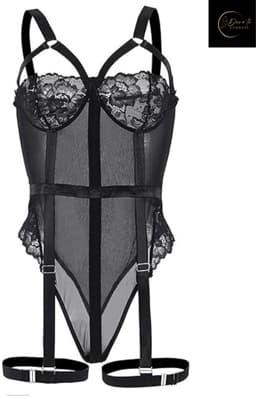 Plus Size – Sexy Lingerie Body – Luxe Lingerie – Classy – Kant – Erotische Lingerie – Bodysuit – Strapless – Jarretelset – Lingerieset – Kinky – Erotische Body – Shapewear Corset – Strappy Harnas – Top – Dare to Undress Maat S, M, L, XL, XXL, 3XL/4XL — thumbnail 5