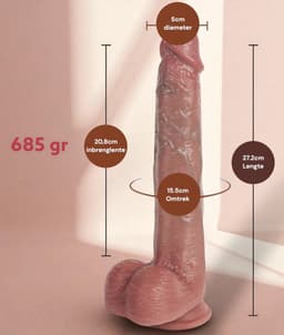 BUM BLING® Verwarmende Vibrator - Realistische Dildo - Vibrerende Dildo met Zuignap - Roze/Beige - Met Stootfunctie — thumbnail 3