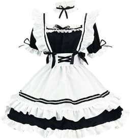 ByShane - Schooluniformset voor dames | Sexy cosplay uniform met minirok en strik | Franse meid kostuum | Lingerie outfits zwart-wit | S — thumbnail 1