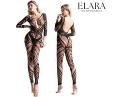 Elara - Olivia - Bodystocking Erotische Lingerie met Open Kruis - Catsuit - S t/m XL - Sexy Dames Lingerie - Bodysuit