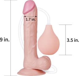 LoveToy - Super grote spuitende Dildo Ø 35 mm, 23 cm lang met ballen en zuignap — thumbnail 5