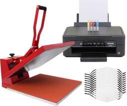 Bundel: 10 x sublimatie mondkapjes medium - 38 x 38 cm clam hittepers transferpers - sublimatie printer - sublimeren bedrukken eigen ontwerp - pm2.5 filter vijf lagen - wasbaar hergebruiken hand wassen — thumbnail 1