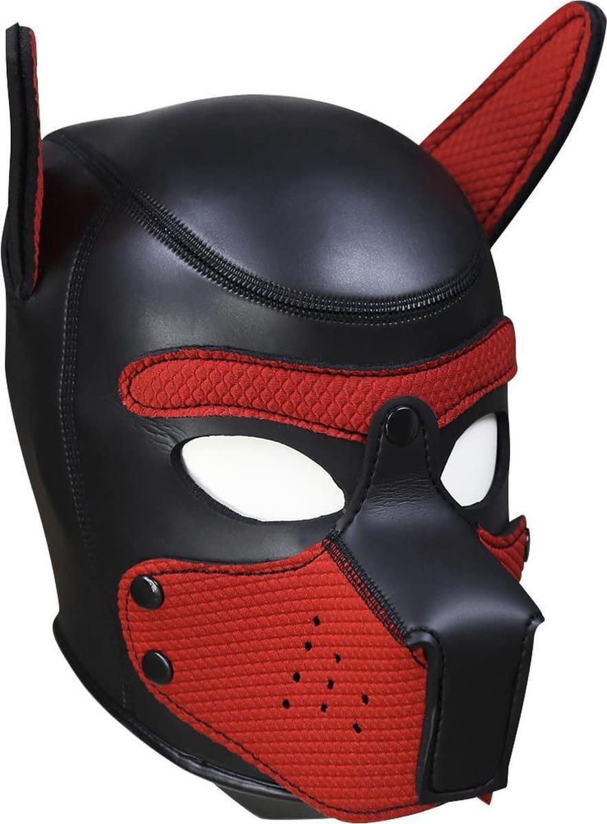 Banoch - Lindo Perrito Rojo Neoprene - honden masker puppy play rood neopreen — afbeelding 1