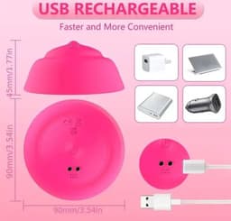 3 in 1 Tepel en borst stimulator - Vacuüm zuigen - 10 Vibratie standen - Likken - Tepel vibrator - Draadloze afstandsbediening - Set van 2 — thumbnail 3