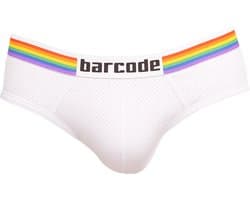 Barcode Berlin Backless Brief Pride White - MAAT XXL - Erotisch Heren Ondergoed - Slip voor Man - Sexy mannen Slip