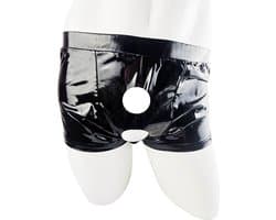 BamBella ® - Boxer short - Maat L/XL - Datex Zwart (Latex en stof SM kleding BDSM erotische heren kleding ondergoed lingerie onderbroek zwart