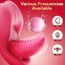 Daity Couple Vibrator for Women – Tongue-Inspired Stimulation & Silent Motor – Smart APP Sex Game Toy – rood — thumbnail 2