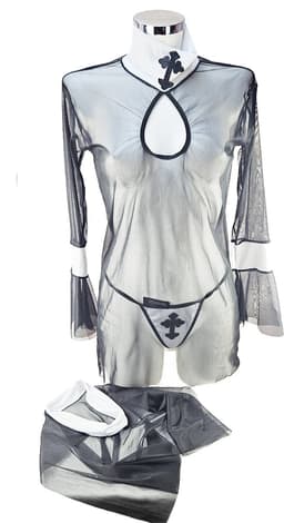 BamBella ® Sexy Cosplay Rollenspel kleding - Onesize - outfit dames Sexy non pak Zwart — thumbnail 5
