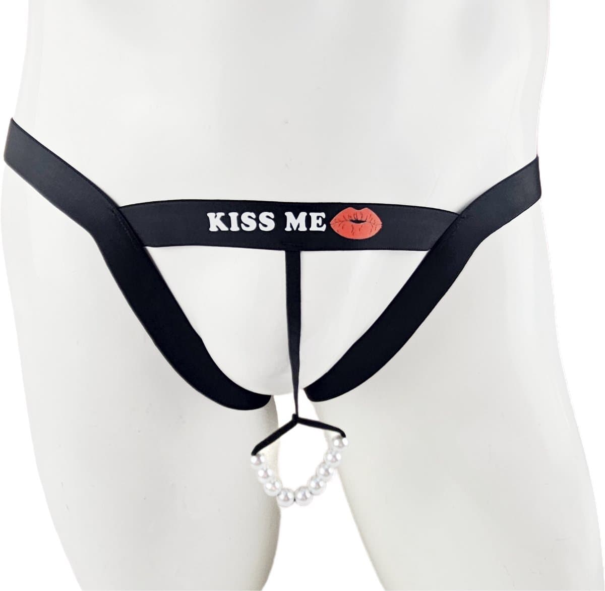 BamBella ® - String bondage - maat Onesize S M L - zwart Sexy erotische heren onderbroek mannen rollenspel v valentijnsdag — afbeelding 1