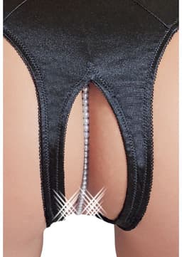 Cottelli Collection – Open Kruis String met Parel Spreider voor Spanning en Sensatie tijdens het Dragen – Maat M – Zwart — thumbnail 3