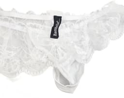 BamBella ® - Slip- maat Onesize S M L - Wit Sexy erotische heren onderbroek mannen kant stof — thumbnail 2