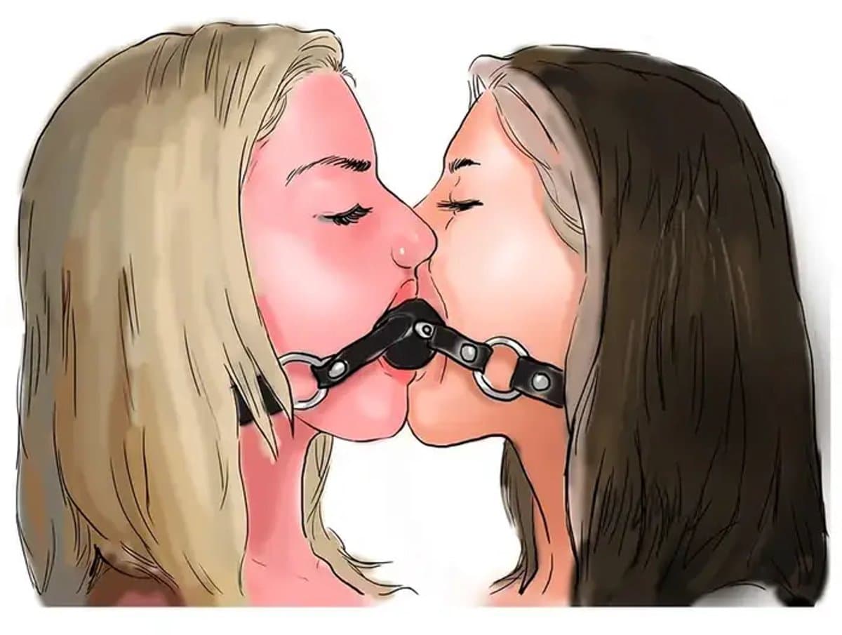 Koppels Ball Gag - gezamelijke gag - romantisch - bdsm - kwaliteits kunstleer - mega sexy — afbeelding 1
