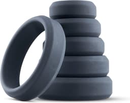 Boners - 6 Delige Cockring Set - Penisring Set voor Mannen - Extra Stimulatie - Buttplugs - Buttplug Set - Anal Plug - Sex Toys voor Mannen - Seksspeeltjes - Penisring - Cockringen - Grijs — thumbnail 1