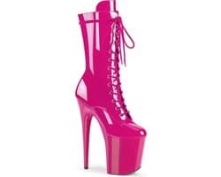 Pleaser - FLAMINGO-1050 Plateau Laarzen - Paaldans schoenen - 37 Shoes - Roze