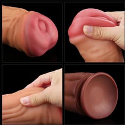 Lovetoy - XXL Dildo - Dual layered Platinum Silicone Cock - 30 cm lang en modder vet — thumbnail 5