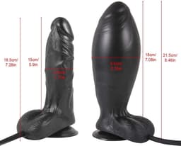 Opblaasbare dildo - tot 4,5 Ø - Inflatable Suction Cup Dildo - zwart - Prolink Novelties®' — thumbnail 4