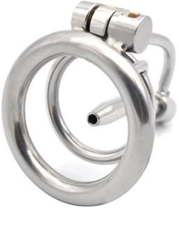 Nooitmeersaai - Peniskooi met dilator met slot - Metaal - Zilver - 50mm — thumbnail 3
