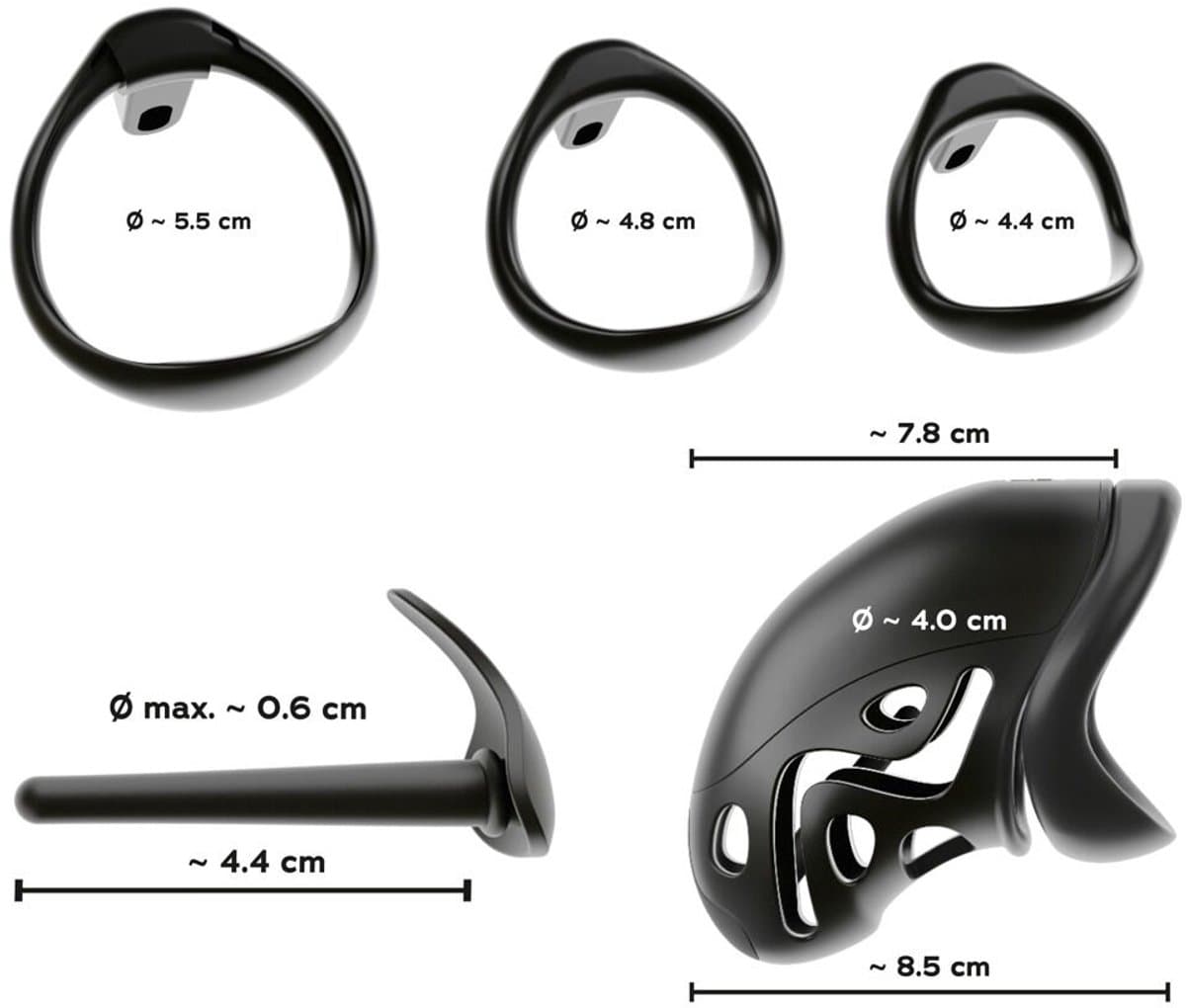 Penis Kooi Met Dilator Voor Extra Urethrale Stimulatie - Kuisheidkooi Met 3 Maten Ringen - Chastity Voor Langdurig Gebruik — afbeelding 1