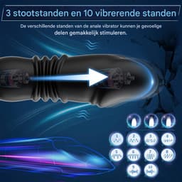 Vitdipy - Prostaat Stimulator voor Mannen - Met Penisringen - 10 Vibratie Standen - Afstandsbediening - Anaal Vibrator - Zwart — thumbnail 5