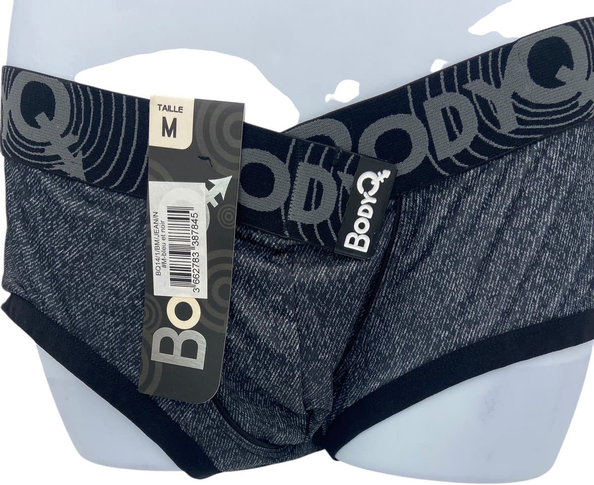 BodyQ Herenlingerie – Sexy Herenboxer in Grijs-Zwart | Comfortabel & Verleidelijk – Maat L — afbeelding 1