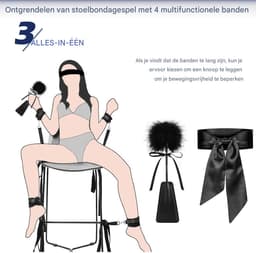 Vitdipy - Bondage Set - Handboeien en Enkelboeien - BDSM - Sex Toys voor Koppels - Verstelbare - Oogmasker - Bed - Vastbinden - Zwart — thumbnail 2