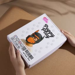 Hondenmasker Oranje Zwart – Puppy Play Masker – Verstelbaar & Comfortabel – Uniseks BDSM Accessoire – Kinky Pleasure® — thumbnail 4