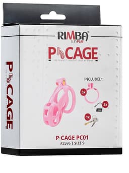 Rimba Toys - P-Cage PC01 - Kunststof Kuisheidskooi - Peniskooi - Chastity - Roze - Verkrijgbaar in 3 maten — thumbnail 5