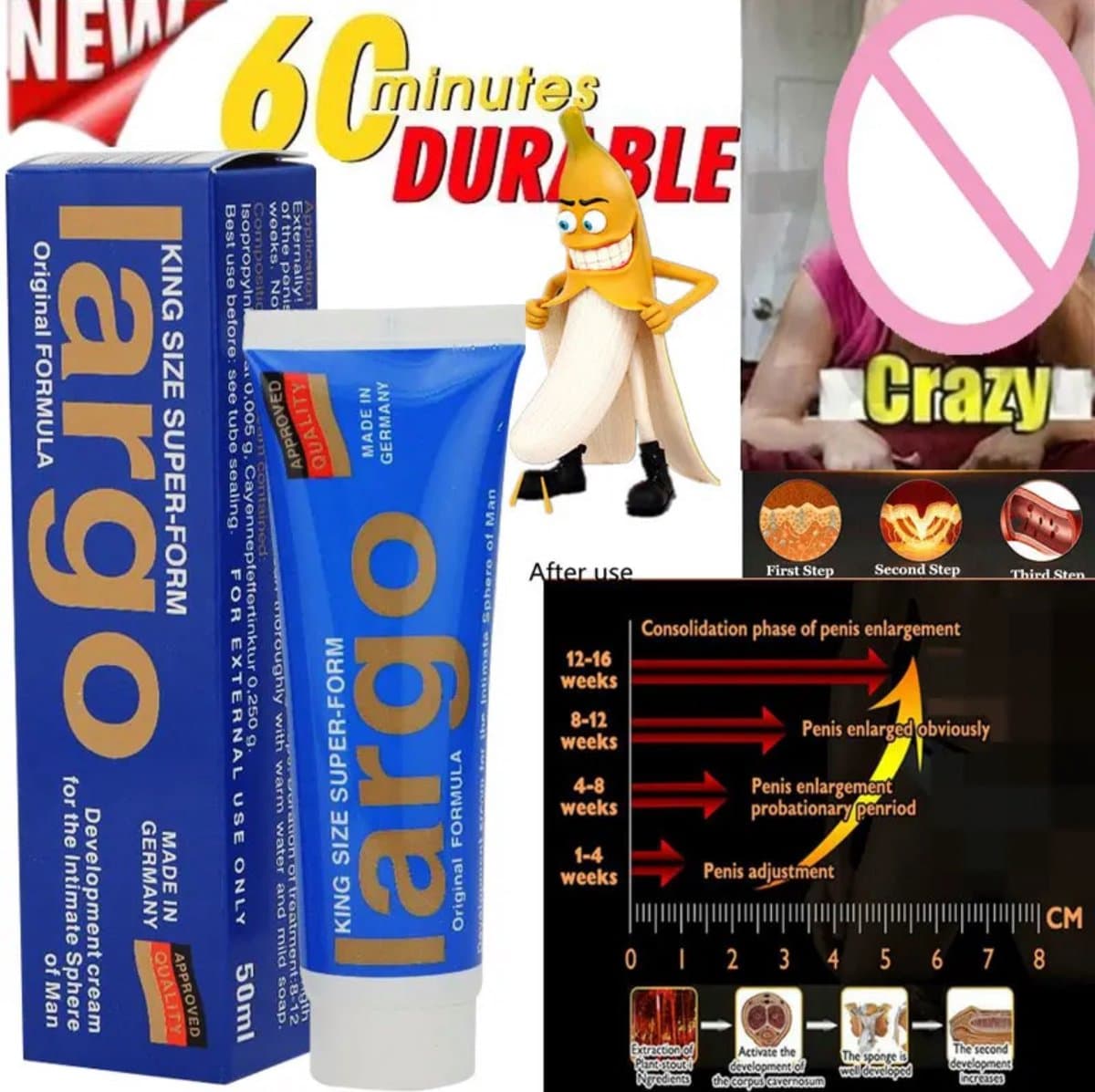 Largo Penis Enlargement Gel 40ml - Nanma - Transparant - Cremes — afbeelding 1